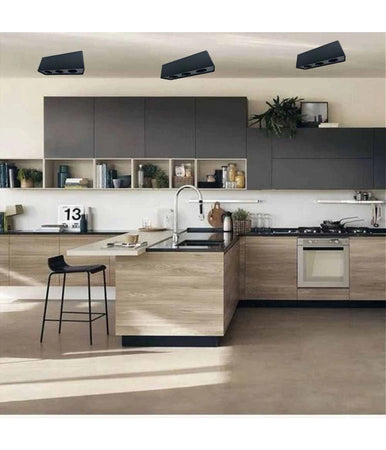 Porta Faretto Triplo Orientabile Da Soffitto Nero Per Faretto Gu10 Gu5.3 P34-n3