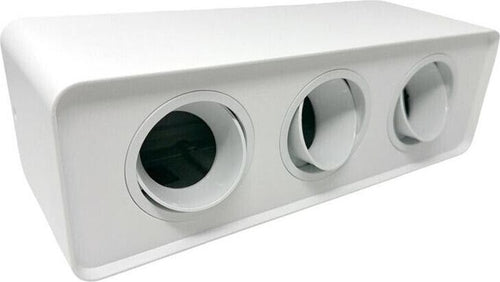 Porta-Faretto-Triplo-Supporto-Orientabile-Montaggio-Da-Soffitto-Bianco-P343b-Universo