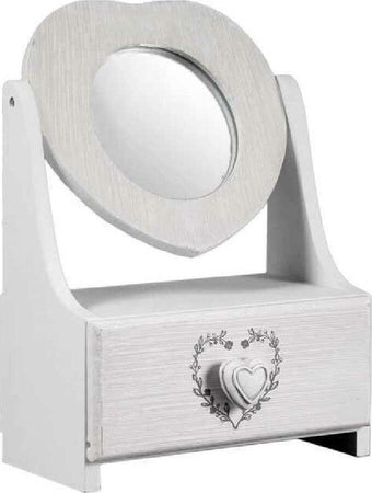 Porta Gioie Cassetto Gioielli Legno Con Specchio Decoro Cuore 21x10x30cm 678561 Casa e cucina/Organizzazione interni/Organizzazione guardaroba/Portagioielli da armadio Trade Shop italia - Napoli, Commerciovirtuoso.it