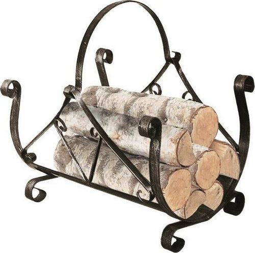 Porta legna a due manici in ferro battuto verniciato a polvere per stufa e camino 40 x 39 cm Fai da te/Caminetti e accessori/Accessori per caminetto/Culle portalegna La Zappa - Altamura, Commerciovirtuoso.it