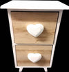 PORTA OGGETTI CASSETTIERA 2 CASSETTI LEGNO CUORI COUNTRY CHIC ARREDAMENTO Casa e cucina/Organizzazione interni/Porta oggetti cassetti e scaffali/Cassettiere Trade Shop italia - Napoli, Commerciovirtuoso.it