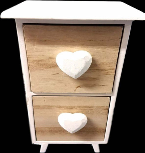PORTA OGGETTI CASSETTIERA 2 CASSETTI LEGNO CUORI COUNTRY CHIC ARREDAMENTO Casa e cucina/Organizzazione interni/Porta oggetti cassetti e scaffali/Cassettiere Trade Shop italia - Napoli, Commerciovirtuoso.it