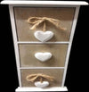 PORTA OGGETTI CASSETTIERA 3 VE CASSETTI LEGNO CUORI COUNTRY CHIC ARREDAMENTO Casa e cucina/Organizzazione interni/Porta oggetti cassetti e scaffali/Cassettiere Trade Shop italia - Napoli, Commerciovirtuoso.it