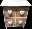 Porta Oggetti Cassettiera 4 Cassetti Legno Cuori Country Chic Arredamento Casa e cucina/Organizzazione interni/Porta oggetti cassetti e scaffali/Cassettiere Trade Shop italia - Napoli, Commerciovirtuoso.it