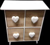 Porta Oggetti Cassettiera 4 Cassetti Legno Cuori Country Chic Arredamento Casa e cucina/Organizzazione interni/Porta oggetti cassetti e scaffali/Cassettiere Trade Shop italia - Napoli, Commerciovirtuoso.it