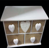 PORTA OGGETTI CASSETTIERA 5 CASSETTI LEGNO CUORI COUNTRY CHIC ARREDAMENTO Casa e cucina/Organizzazione interni/Porta oggetti cassetti e scaffali/Cassettiere Trade Shop italia - Napoli, Commerciovirtuoso.it