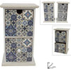 Porta-Oggetti-Cassettiera-Colonna-Con-2-Cassetti-Legno-Country-Chic-Arredamento