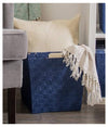 Porta Oggetti Cesto In Tessuto Intrecciato 38 X 26 X 25cm Con Maniglie Blu 79040
