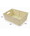 Porta Oggetti Cesto In Tessuto Intrecciato 38x26x13 Cm Con Maniglie Beige 79033
