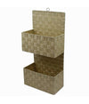 Porta Oggetti Da Appendere In Tessuto A 2 Ripiani Parete Organizer Beige 79099