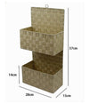 Porta Oggetti Da Appendere In Tessuto A 2 Ripiani Parete Organizer Beige 79099