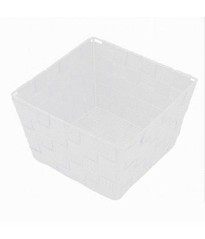 Porta Oggetti In Tessuto Multiuso Organizer Bagno Cucina Bianco 20x20x13cm 79120