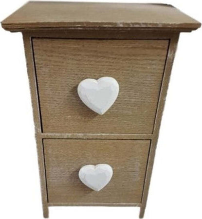 Porta-Oggetti-Mini-Cassettiera-2-Cassetti-Legno-Country-Chic-Verticale