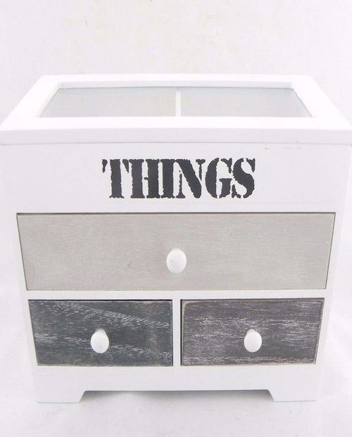 PORTA OGGETTI MINI VETRINETTA 3 CASSETTI LEGNO COUNTRY CHIC ARREDAMENTO Casa e cucina/Arredamento/Soggiorno/Vetrinette Trade Shop italia - Napoli, Commerciovirtuoso.it