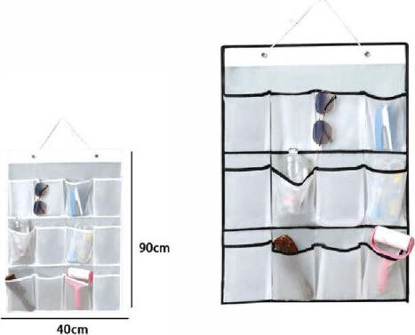 Porta-Oggetti-Organizer-Appendere-Parete-12-Tasche-In-Tessuto-Bagno-Camera-69592