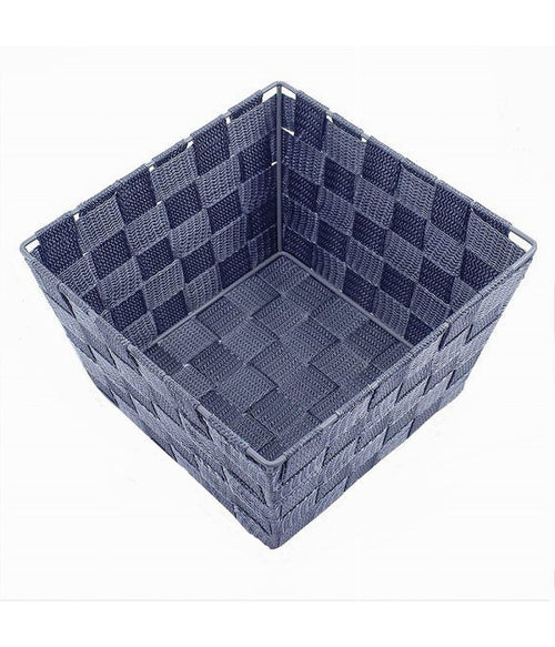 Porta Oggetti Organizer Blu Per Bagno Camera Cucina In Tessuto 16x16x8.5cm 79004