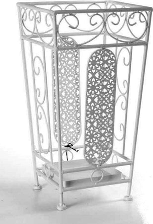 Porta Ombrelli 45x24 Cm Metallo Stile Ferro Battuto Deco Quadrato Bianco 707650 Casa e cucina/Arredamento/Ingresso/Portaombrelli Trade Shop italia - Napoli, Commerciovirtuoso.it
