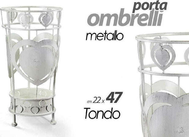 Porta Ombrelli Con Cuore Anticato Design Tondo Bianco 22x47cm In Metallo 657801 Casa e cucina/Arredamento/Ingresso/Portaombrelli Trade Shop italia - Napoli, Commerciovirtuoso.it