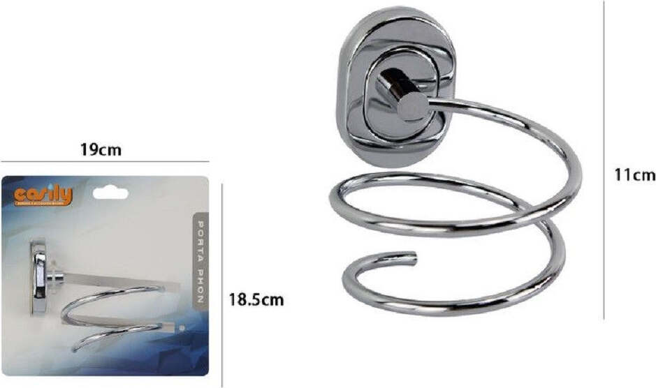 Bluelans Porta Asciugacapari A Muro In Acciaio Inox 304 - Supporto Salvaspazio Per Bagno E Salone, Con Viti E Cacciavite Inclusi - Colore Bianco - 6