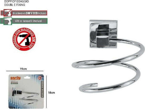 Porta Phon Asciugacapelli Moderno Doppio Fissaggio A Parete Bagno Square 59189 Casa e cucina/Bagno/Accessori per il bagno/Dosatori e porta accessori/Porta asciugacapelli Trade Shop italia - Napoli, Commerciovirtuoso.it