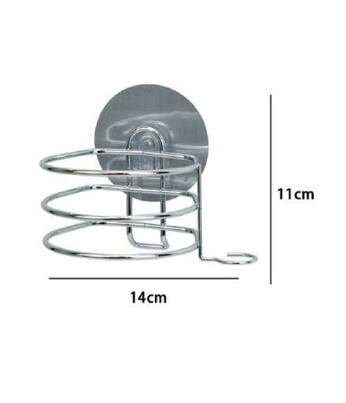 Porta Phon Asciugacapelli Supporto A Parete Bagno Con Biadesivo Gancio 79836