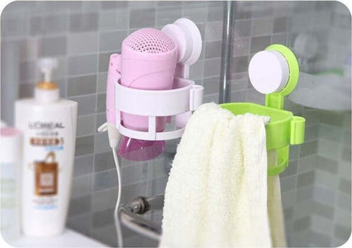 Porta-Phon-Da-Muro-A-Ventosa-Supporto-Bagno-Asciugacapelli-Fono-Casa-Hotel-B&b