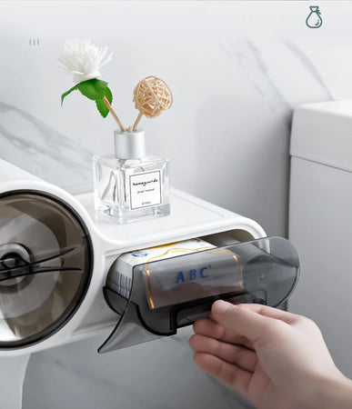 Porta Carta Igienica Con Ripiano - Acciaio Inox, Adesivo O A Vite Per Bagno - Foto 9