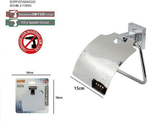 Porta Rotolo Carta Igienica Con Copertura Fissaggio A Parete Bagno Square 59180 Casa, arredamento e bricolage > Accessori Bagno > Set da Bagno Trade Shop italia - Napoli, Commerciovirtuoso.it