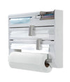 Porta Rotolo Da Cucina Carta 5in1 Da Parete Organizer Dispenser Pellicola Nastro