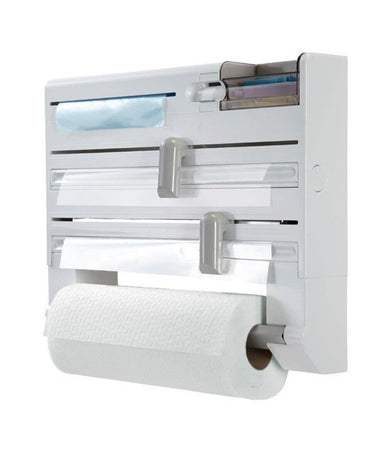 Porta Rotolo Da Cucina Carta 5in1 Da Parete Organizer Dispenser Pellicola Nastro