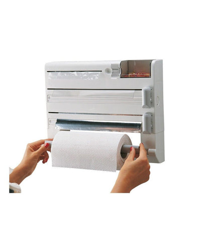 Porta Rotolo Da Cucina Carta 5in1 Da Parete Organizer Dispenser Pellicola Nastro