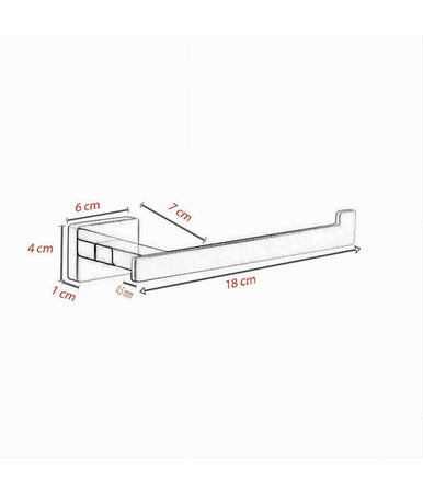 Porta Rotolo Moderno Da Muro In Acciaio Lucido 18cm Accessori Arredo Bagno 87217
