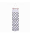 Porta Rotolo Organizer Da Appendere Con 3 Tasche In Tessuto Grigio Bagno 79200