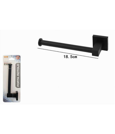 Porta Rotolo Per Carta Igienica Da Muro In Acciaio Nero Arredo Per Bagno 79982
