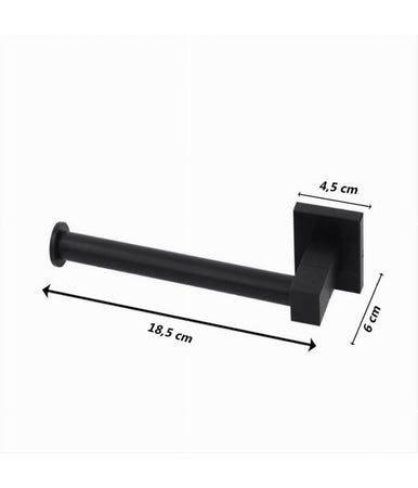 Porta Rotolo Per Carta Igienica Da Muro In Acciaio Nero Arredo Per Bagno 79982