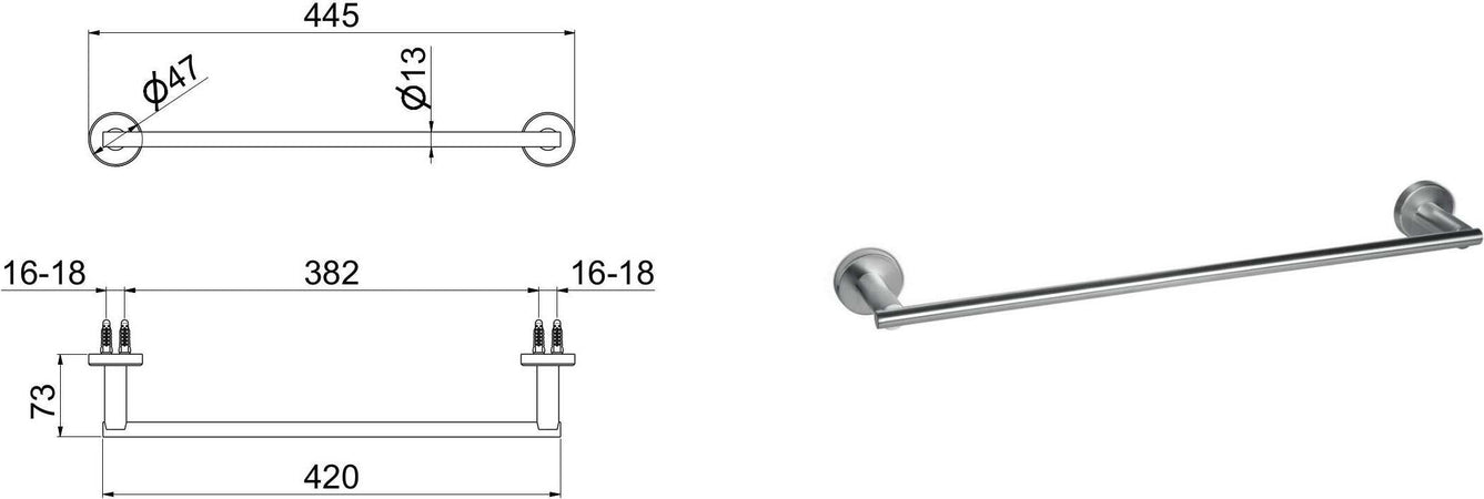 Porta-salviette-in-acciaio-inox-da-400-mm-di-Tubico-Nilo