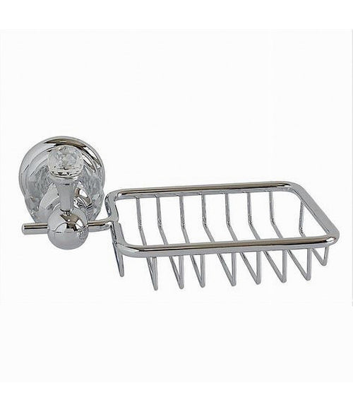 Porta Sapone Con Mensola Montaggio Parete Accessorio Arredo Bagno Crystal 52824