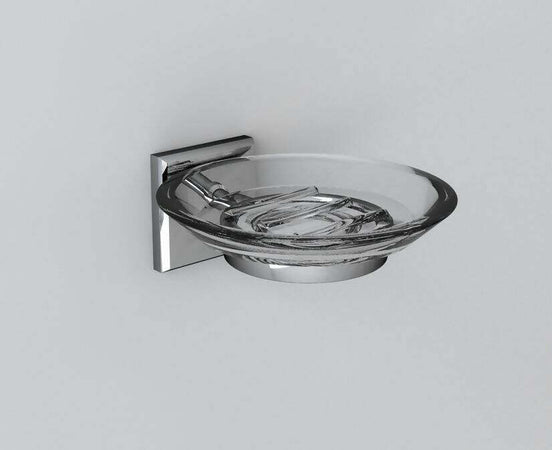 Porta Sapone Da Parete Abs Cromato Made In Italy Design Moderno Serie Mia