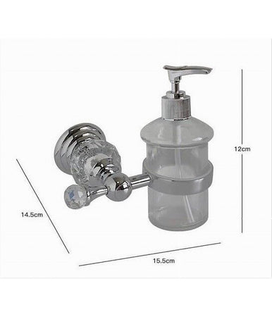 Porta Sapone Dispenser Sapone Liquido Vetro Montaggio Parete Bagno Crystal 52831