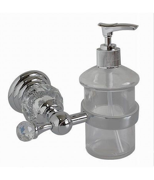 Porta Sapone Dispenser Sapone Liquido Vetro Montaggio Parete Bagno Crystal 52831