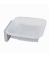 Porta Sapone In Acciaio Con Piattino Quadrato Vetro Satinato Parete Bagno 87214