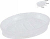 Porta-Sapone-In-Vetro-Ovale-Da-Appoggio-Lavabo-Bagno-Vasca-Doccia-10.5x14.5x2.5