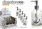 Porta Sapone Liquido Dosatore Silver 450ml 8x18 Cm Vetro Decori Assortiti 775680 Casa e cucina/Bagno/Accessori per il bagno/Dosatori e porta accessori/Portasapone Trade Shop italia - Napoli, Commerciovirtuoso.it