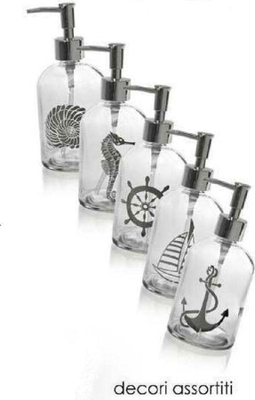 Porta Sapone Liquido Dosatore Silver 450ml 8x18 Cm Vetro Decori Assortiti 775680 Casa e cucina/Bagno/Accessori per il bagno/Dosatori e porta accessori/Portasapone Trade Shop italia - Napoli, Commerciovirtuoso.it