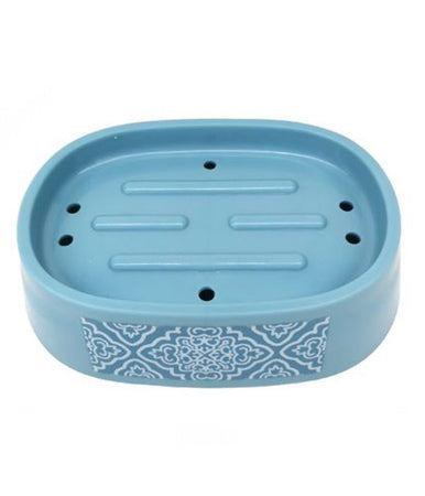 Porta Sapone Saponetta Accessorio Per Arredo Bagno Celeste Con Maioliche 87028