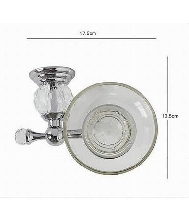 Porta Sapone Saponetta Con Piattino Vetro Montaggio A Parete Bagno Crystal 52823