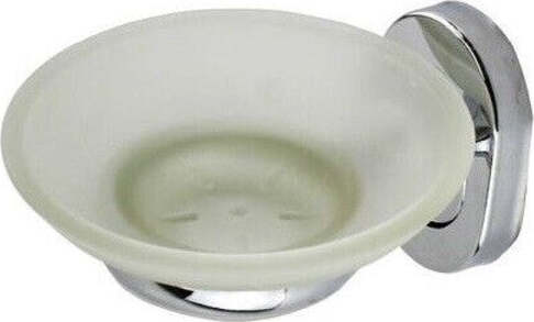 Porta-Sapone-Saponetta-Con-Piattino-Vetro-Satinato-Parete-Accessorio-Bagno-69185