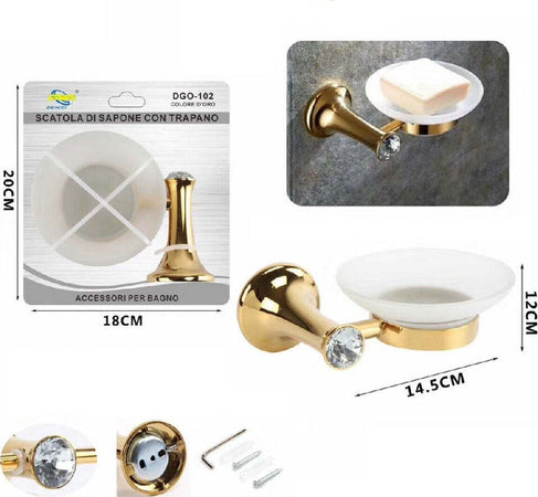 Porta Saponetta Sapone Supporto Arredo Bagno Casa Dorato Oro Portasapone Dgo-102 Casa, arredamento e bricolage > Accessori Bagno > Set da Bagno Trade Shop italia - Napoli, Commerciovirtuoso.it