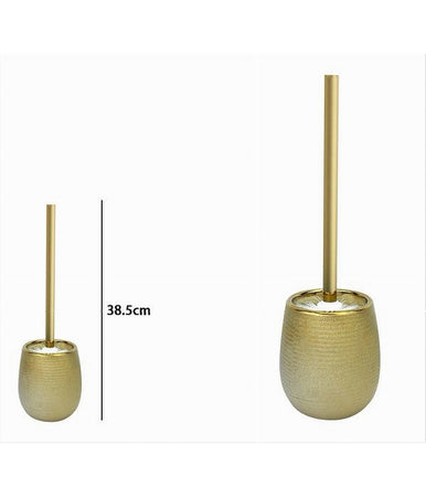 Porta Scopino Con Scopettino Per Wc Bagno Dorato Rigato Accessorio Arredo 59937