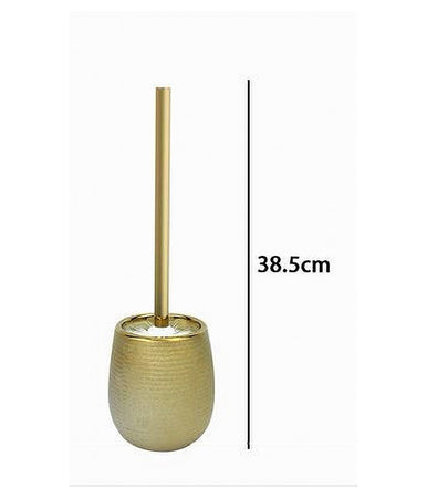 Porta Scopino Con Scopettino Per Wc Bagno Dorato Rigato Accessorio Arredo 59937